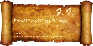 Fehérváry Ilona névjegykártya